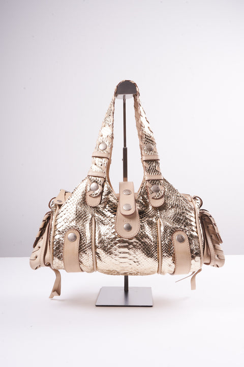 Chloé Gold Python Silverado Bag