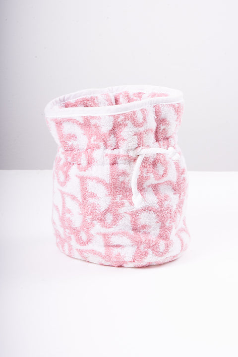 Christian Dior T Rotter Canvas Pouch Pile Pink
