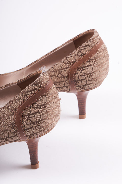 Dior Beige Monogram Buckles Heels