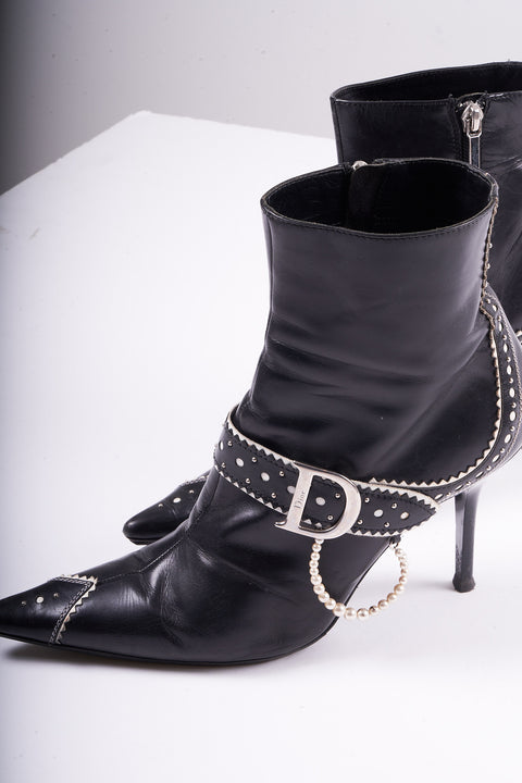 Dior Black Leather Low Boots