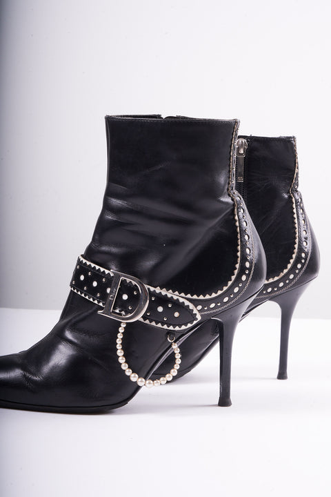 Dior Black Leather Low Boots