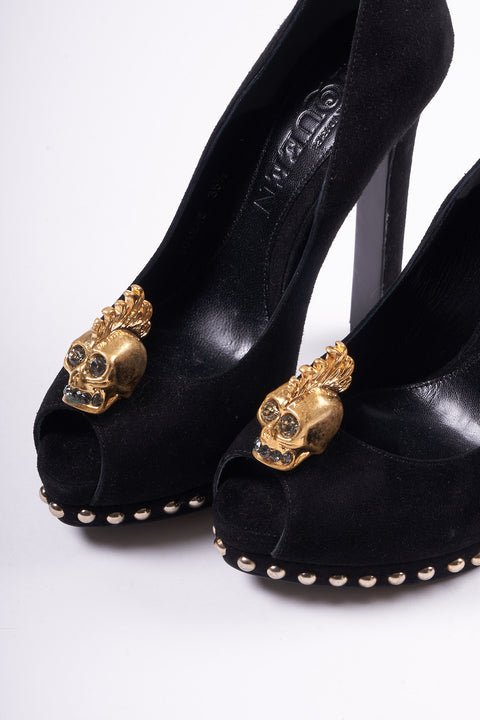 Alexander Mcqueen Skull Studded Heels size 35.5