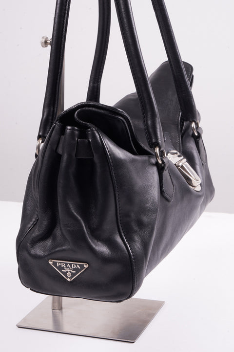 Prada Black Leather Shoulder Bag