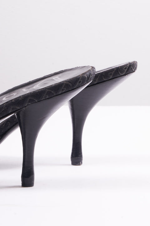 Dior Black Monogram Mules