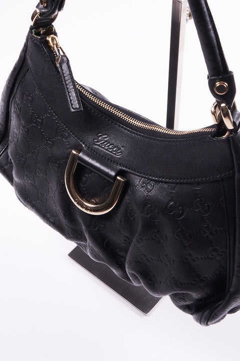 Gucci Abbey Gold Hardware Black Leather