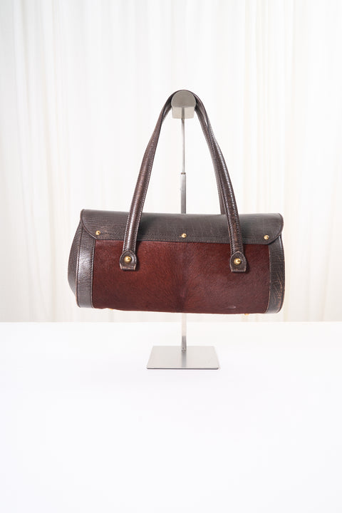 Gucci Bamboo Bullet Dark Brown Pony Hair Bag