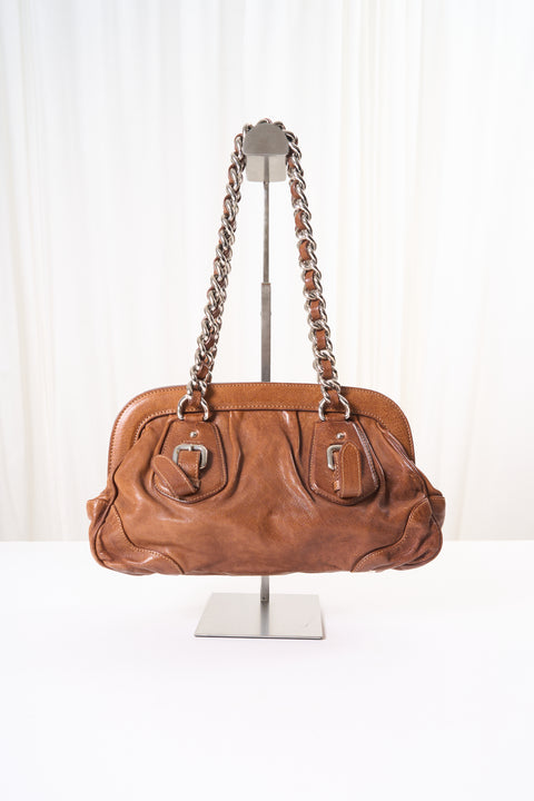 Prada Brown Leather Shoulder Bag