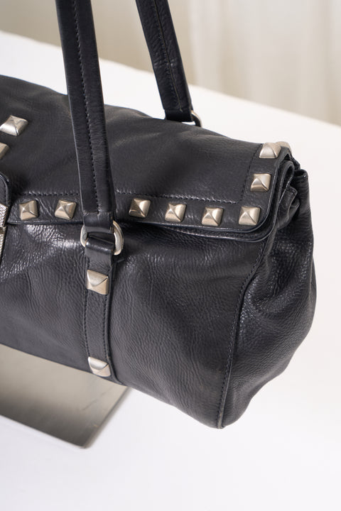 Prada Vitello Black Calfskin Leather Shoulder Bag