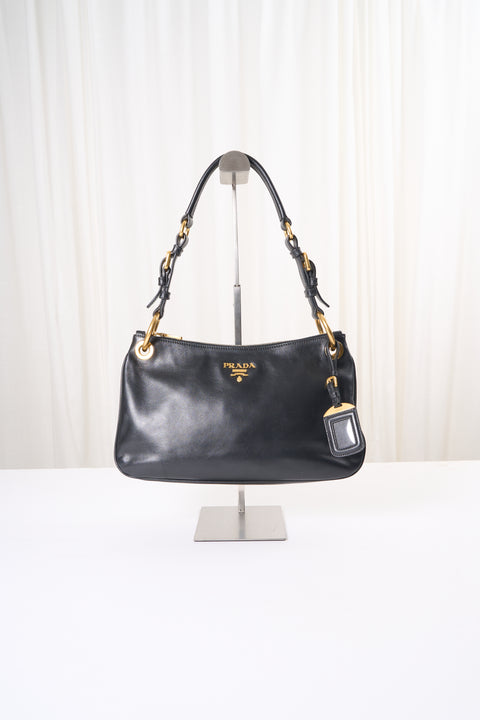Prada Black Leather Shoulder Bag