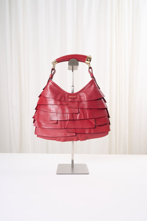 YSL Mombasa Saint-Tropez Red Leather Hand Bag