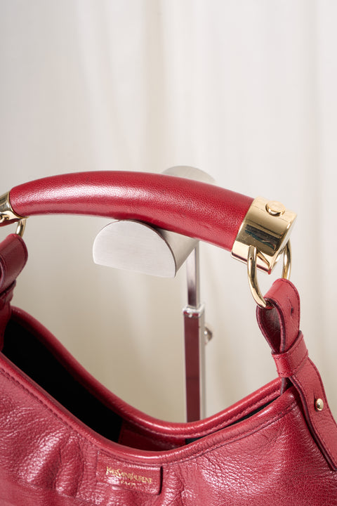 YSL Mombasa Saint-Tropez Red Leather Hand Bag