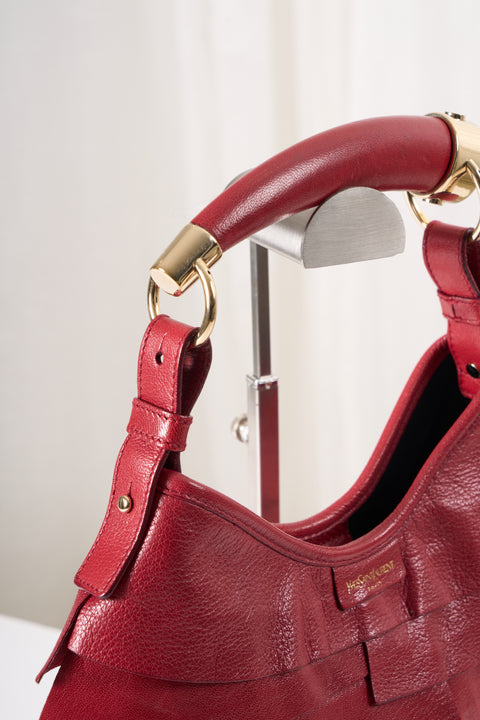 YSL Mombasa Saint-Tropez Red Leather Hand Bag