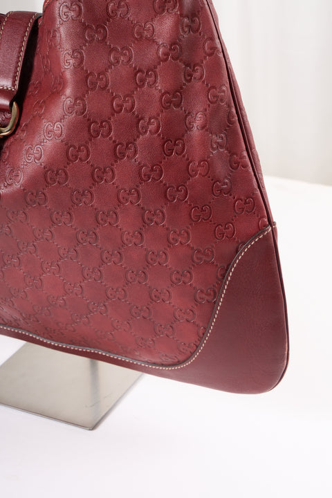 Gucci Guccissima Red Leather Hobo Bag