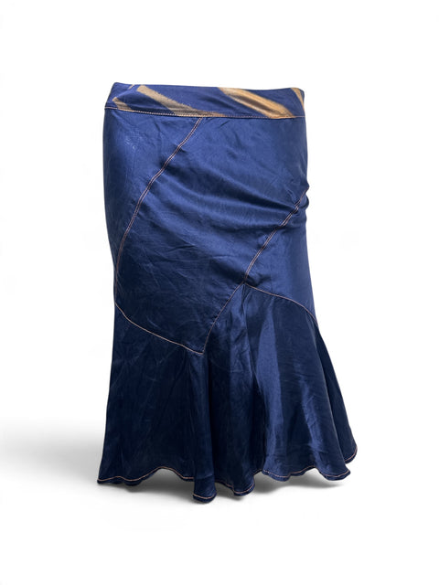 Just Cavalli Blue Silk Skirt