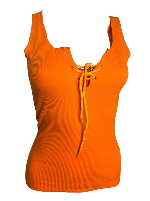 Vintage Orange Lace Front Tank Top