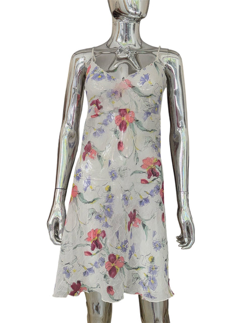 Chaslyn Sheer White Floral Dress