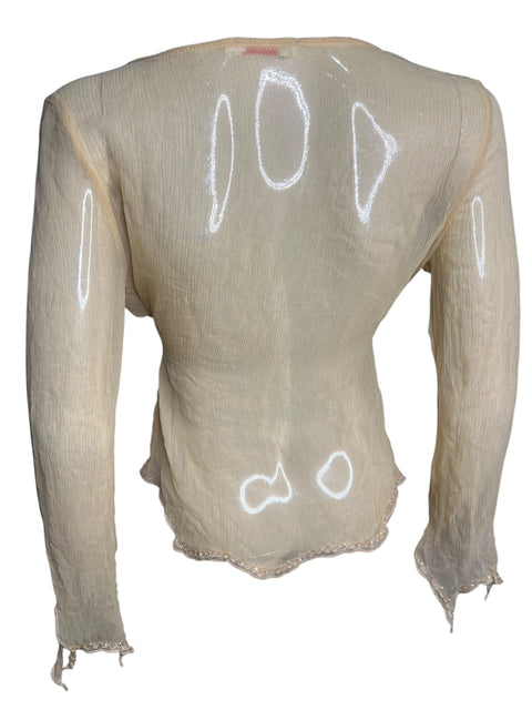 Kor&Kor Beige Silk Pearl Blouse
