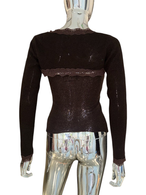 Vintage Brown Wool And Lace Bolero Set