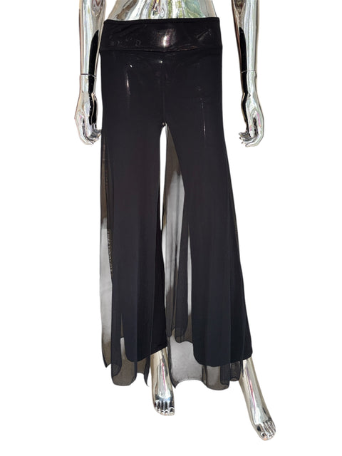 Vintage Black Jersey Pants With Tulle Layer