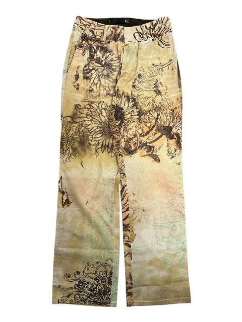Just Cavalli Beige Brown Print Pant