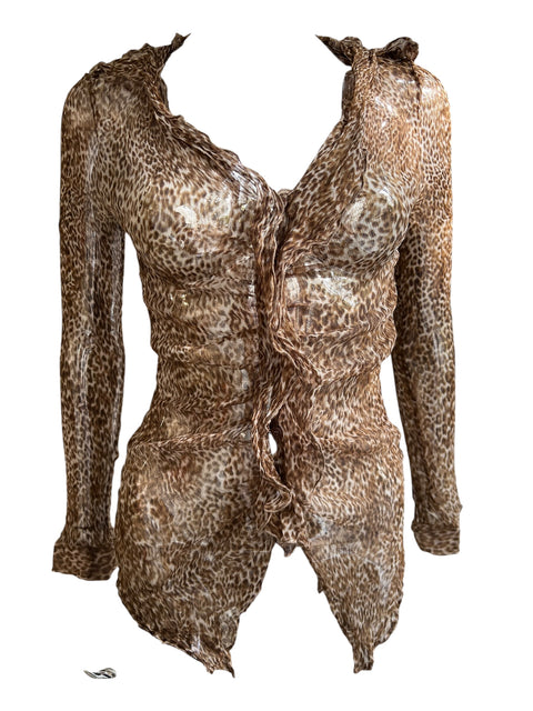 Trussardi Jeans Leopard Silk Shirt
