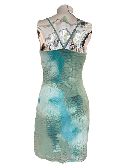 Just Cavalli Teal Mermaid Minidress