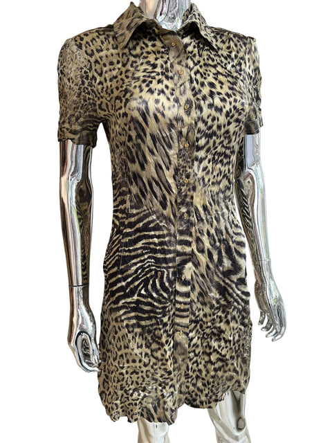 Guess By Marciano Satin Animal Print Dress