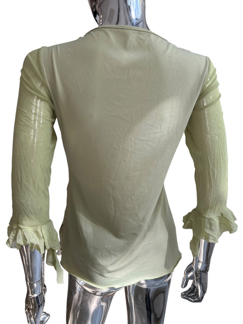 Vintage Green Mesh Sequin Top