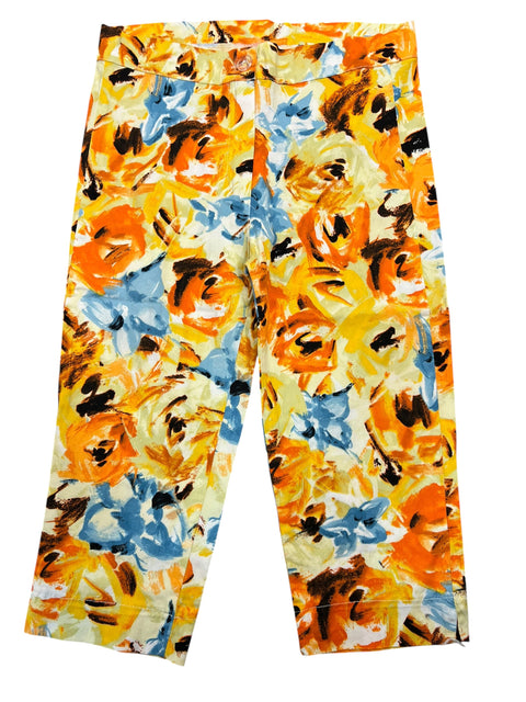 Vintage Orange Roses Capri Pant