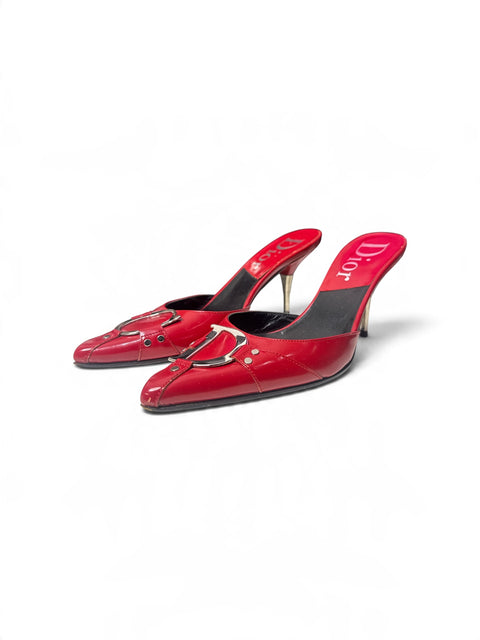 Dior Red CD Logo Mules