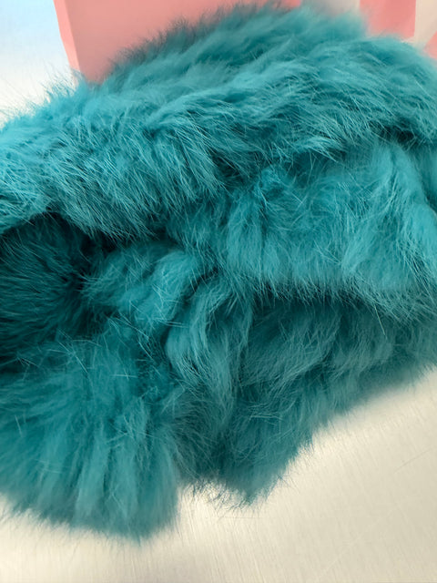 Boléro bleu fourrure