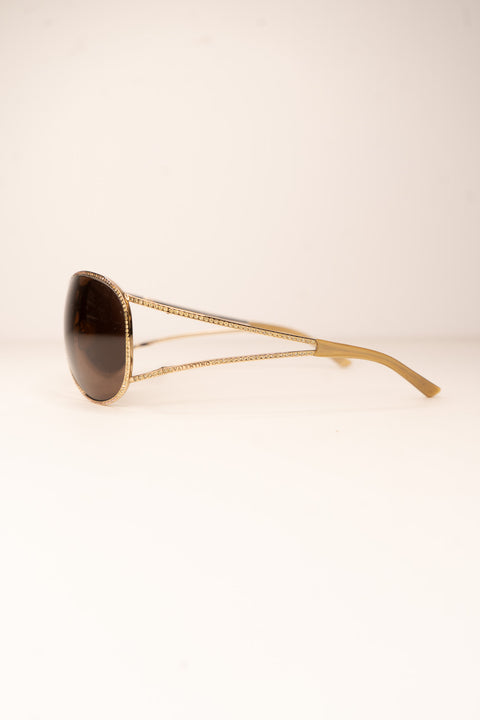 Valentino Gold Aviator Sunglasses