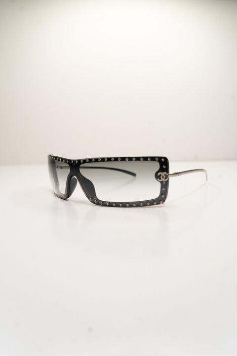 Chanel Black Rhinestones Sunglasses