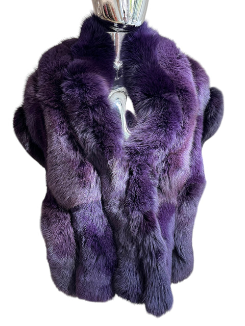 Vintage Purple Fox Scarf Fur