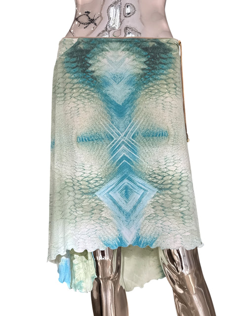Just Cavalli 2000s Teal Mermaid Skirt