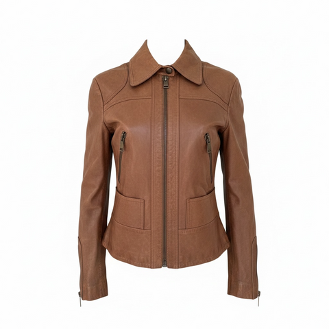 Dolce & Gabbana Brown Leather Jacket