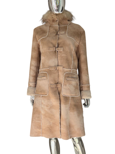 Esisto Long Shearling Hooded Coat