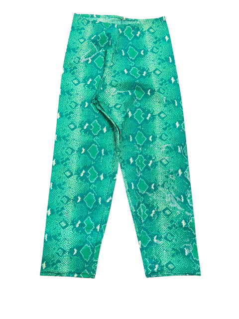 Vintage Green Snake Print Capri Pant