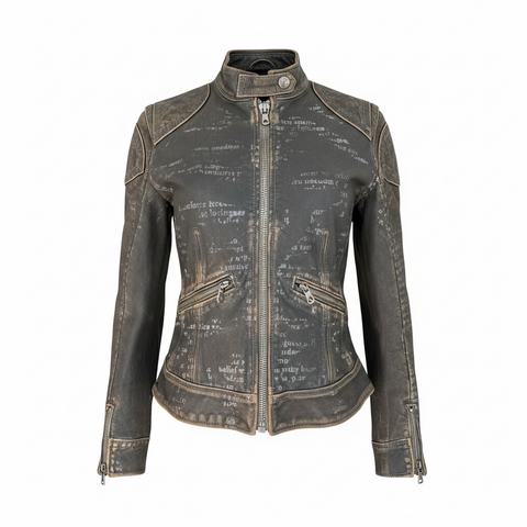 Dolce & Gabanna Writings Leather Jacket