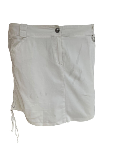 Max&Co White Lace-Up Miniskirt