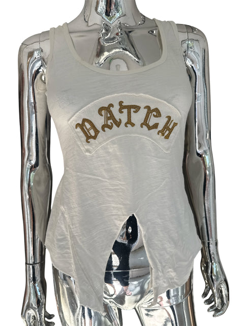 Datch White Gold Cut Tank Top