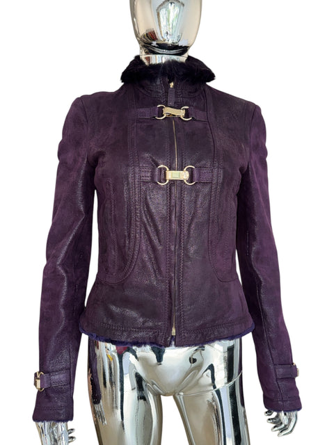 Gucci FW06 Purple Leather & Fur Jacket