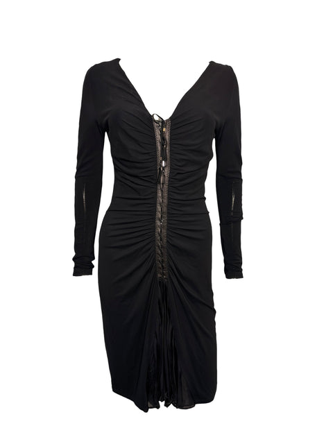 Roberto Cavalli Black Long Corset Dress