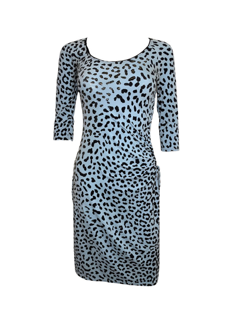 Blumarine Baby Blue Printed Dress