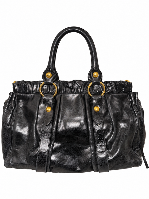 Miu Miu Vitello Black Leather Bag