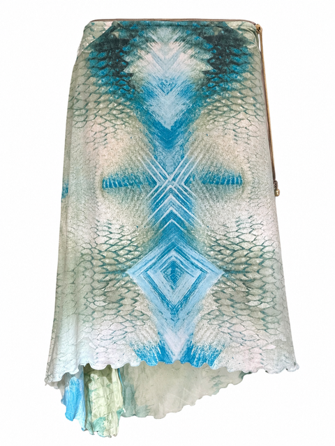 Just Cavalli 2000s Teal Mermaid Skirt