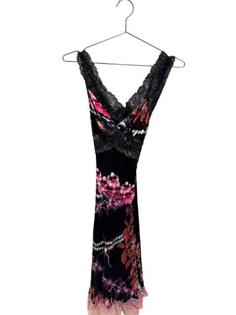 Roberto Cavalli Flower Black Dress