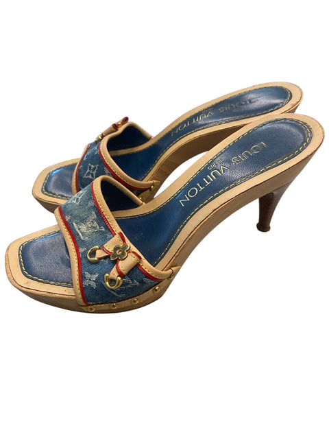 Louis Vuitton Blue Heels Sandals
