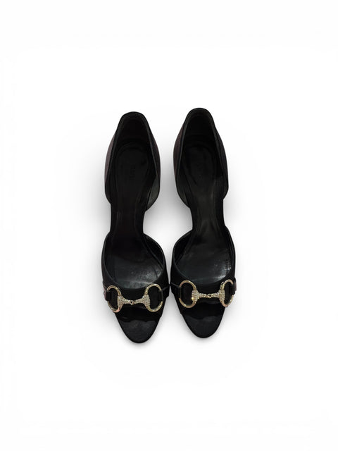 Gucci Crystal Horsebit Heels Size 37 1/2