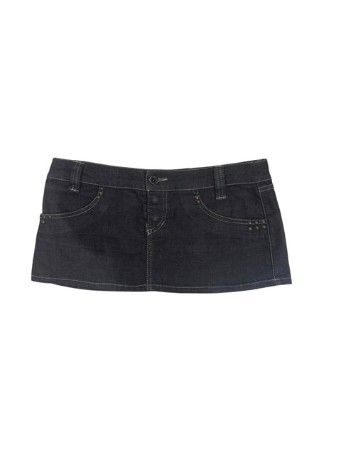 Tank Navy Blue Mini Denim Skirt